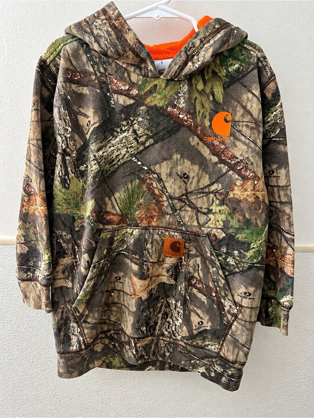 Carhartt Kids Realtree Camo Hoodie with Orange Logo